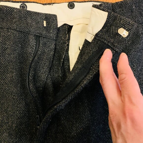 LL Bean Vintage Heavy Tweed Wool Logger Hunting Mackinaw Trousers 36x29 USA Made - Picture 9 of 16